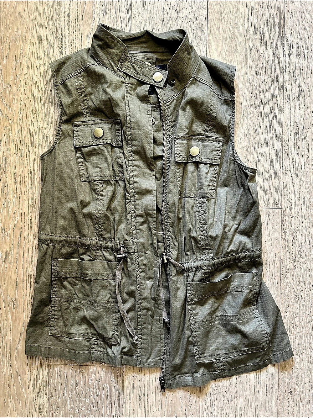 Live a little  Women'Small Utility Vest in Green